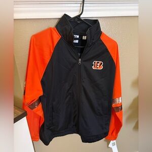 NFL WOMENS CINCINNATI BENGALS FOOTBALL ZIP UP JACKET SEQUINS